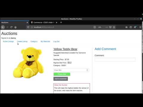 Project-2 Commerce(CS50W)