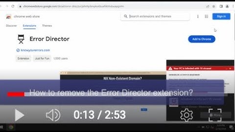 Error Director browser hijacker removal.
