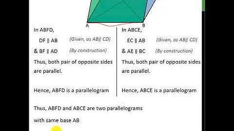 Theorem 9.2   Class 9   Two triangles on same base between parallels