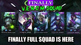 V.e.n.o.m Squad Finally Venom Squad Is Here Gusion ,Harley , Grock, Venom Squad Mobile Legends