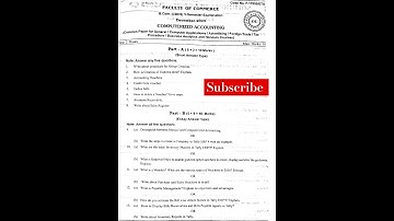 Degree 5th semester Computerized accounting previous year question paper