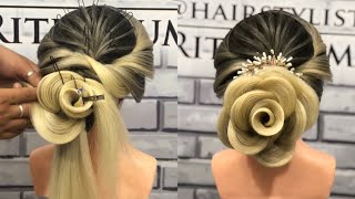 LATEST ROSE BUN / STEP BY STEP HAIRSTYLE TUTORIAL / WEDDING HAIRSTYLE 2021