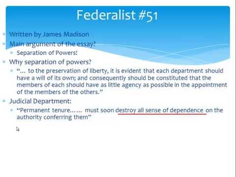 AP Gov Review The Federalist Papers 10 And 51 YouTube
