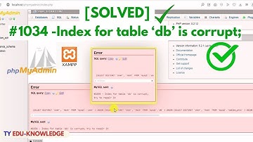 SOLVED: Error 1034 index for table 