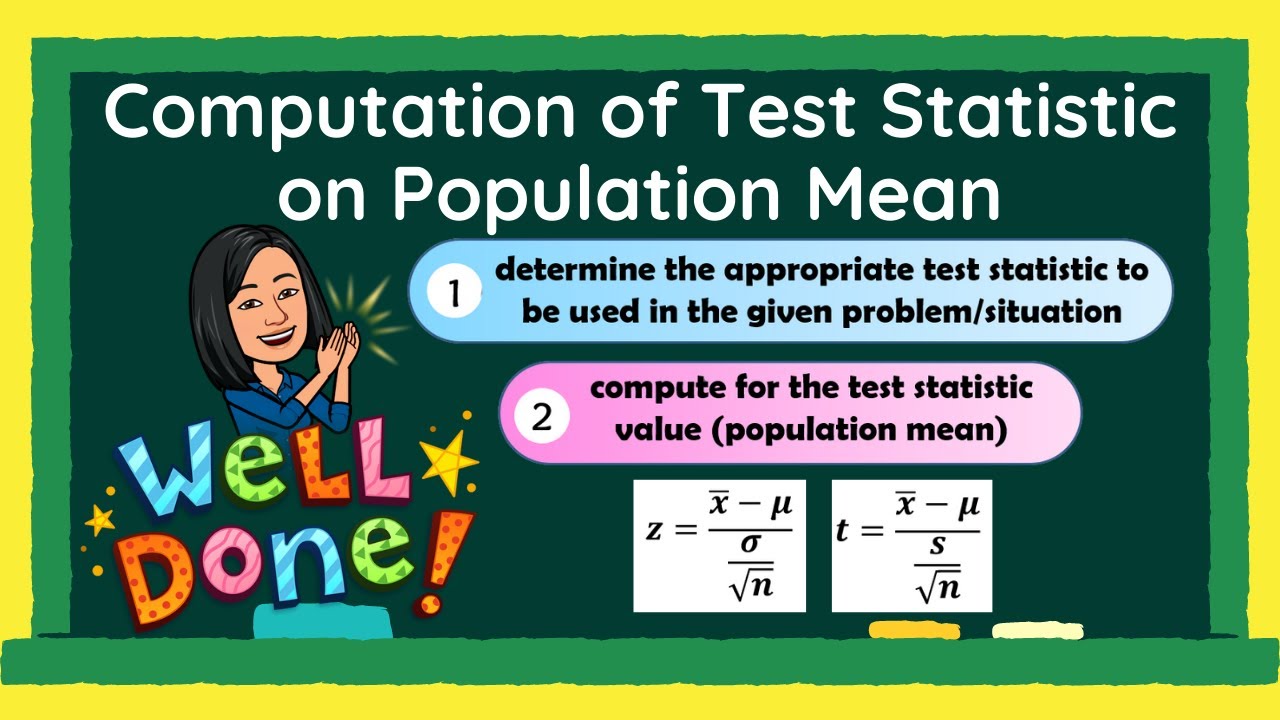 Computation of Test Statistic on Population Mean - YouTube