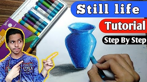 Still Life Tutorial step by step | still life oil pastel drawing for beginners | Still life Tutorial