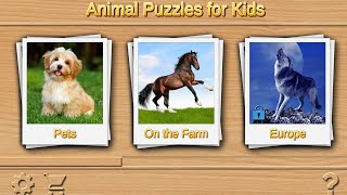 Puzzle Zwierząt - gry dla dzieci - zwierzęta dziecko - psy konie - baloniki screenshot 1