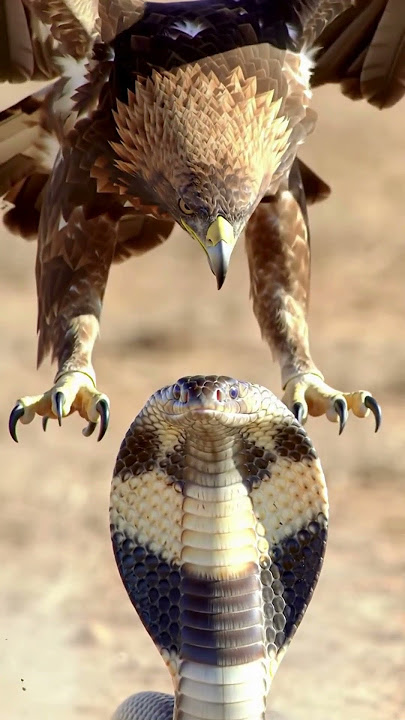 Eagle Attacks Cobra in One Deadly Strike | Epic Wildlife Battle 🦅🐍