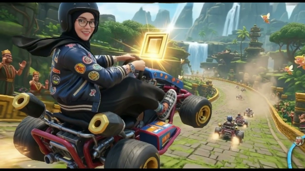 Balapan di game CTR via 