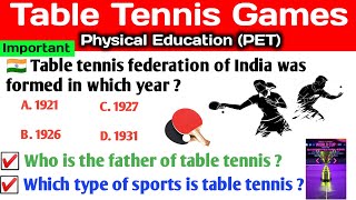 Table tennis games MCQs Questions Physical Education (PET)#tabletennis #Rht