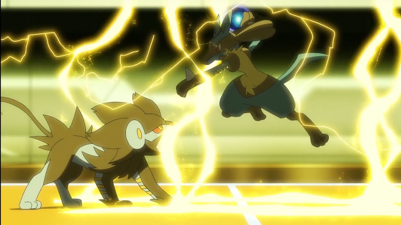 Lucario vs Luxray | Ash vs Valkner hyper class battel | Pokémon journeys