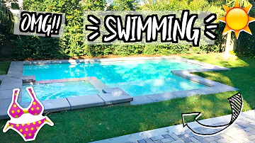 FIRST TIME SWIMMING AT THE NEW HOUSE!! AlishaMarieVlogs
