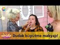 Dudak büyütme makyajı!