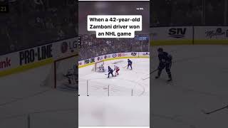 42 year old emergency goalie wins a game #hockey #nhl