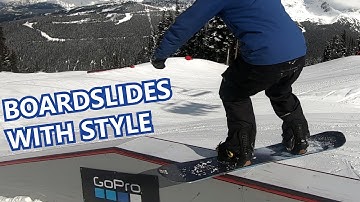 Boardslide w/ Style (Beginner Snowboard Tricks)