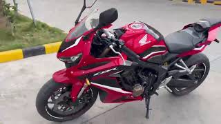 CBR 650r red color with akrapovic exhaust #cbr650r #exhaust #bigbike 