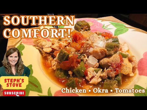 CrockPot Chicken, Okra & Tomatoes | Easy Southern Dinner - Steph’s Stove