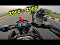 Kawasaki z900 vs z900  crazy super sunday ride  close calls  pure adrenaline rush 