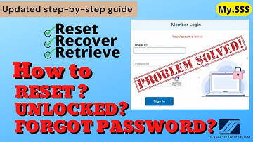 SSS How to retrieve or reset the My.SSS account |Forgot password a locked My.SSS account online 2025