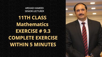 11Th Class Math, Exercise 9.3|| Fundamentals Of Trigonometry| ARSHAD HAMEED| TRICK STATS|