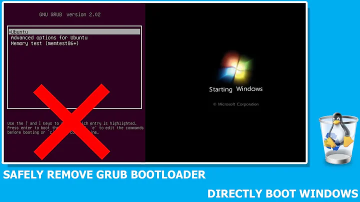 How to remove GRUB bootloader safely (Boot only windows)