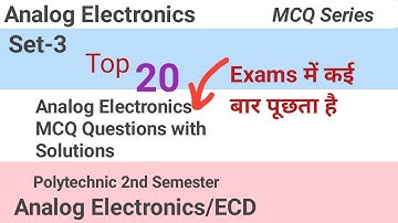 Analog Electronics previous year Question papers and solutions | SSC-JE Electrical Papers