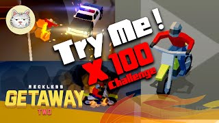 Reckless Getaway 2: 100 chances to win challenges OR 100 X how to crash on Flaming Stunt Bike screenshot 3
