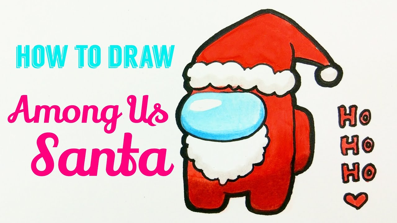 HOW TO DRAW AMONG US SANTA 🎅 | Easy & Cute Christmas Drawing Tutorial