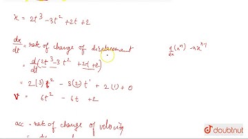 If the displacement x of a particle (in metre) is related with time (in second) according
