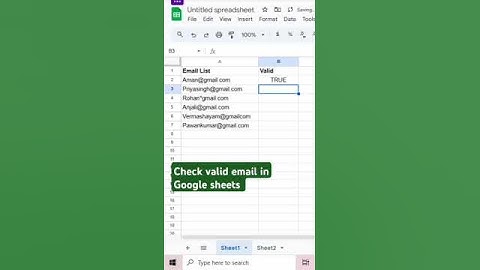 Check vaild email in Google sheets || #googlesheets #exceltips #youtubeshorts #shorts #exceltricks
