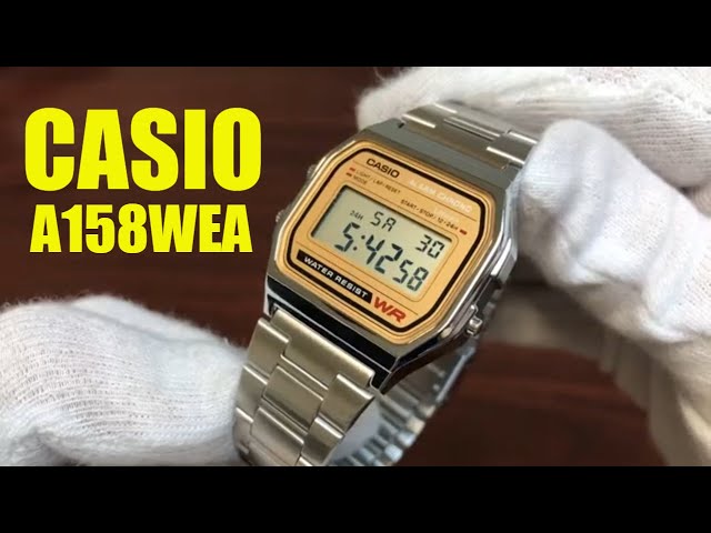 Unboxing Casio Gold Tone Classic Digital Watch A158WEA-9 - YouTube