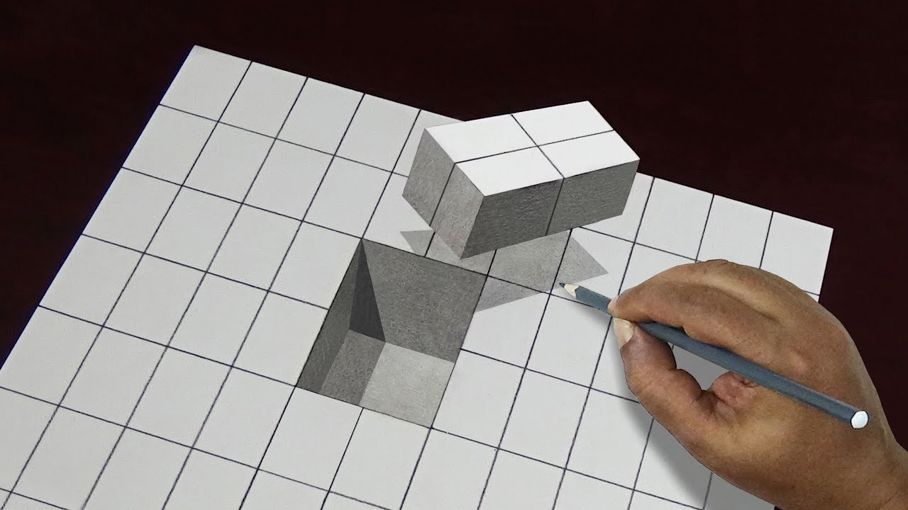 Drawing A 3D Cube - 3d Art | Optical illusion | Easy And Simple Steps ...