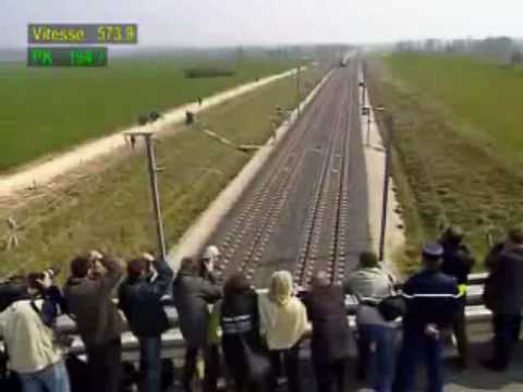 Fastest Train 574 km/h - watch the top left speed