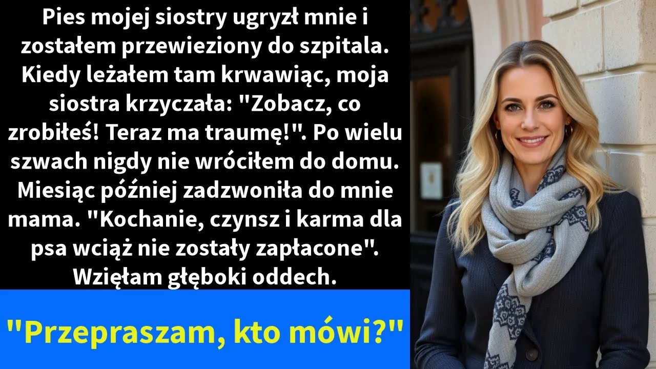 Pies mojej siostry ugryzł mnie i zostałem przewieziony do szpitala  Kiedy leżałem tam krwawiąc,