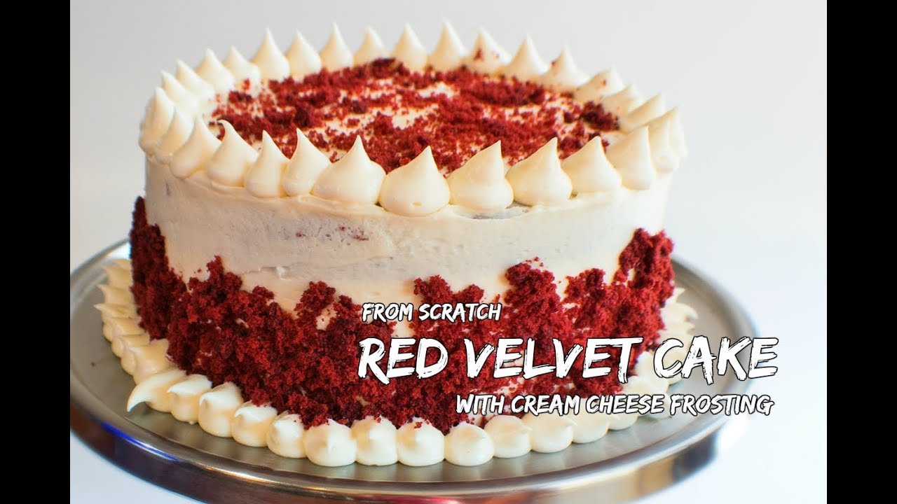 Red Velvet Cake From Scratch With Cream Cheese Frosting Bake It With Love Youtube