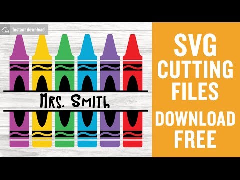 Crayon Monogram SVG Free Back to School Cutting Files