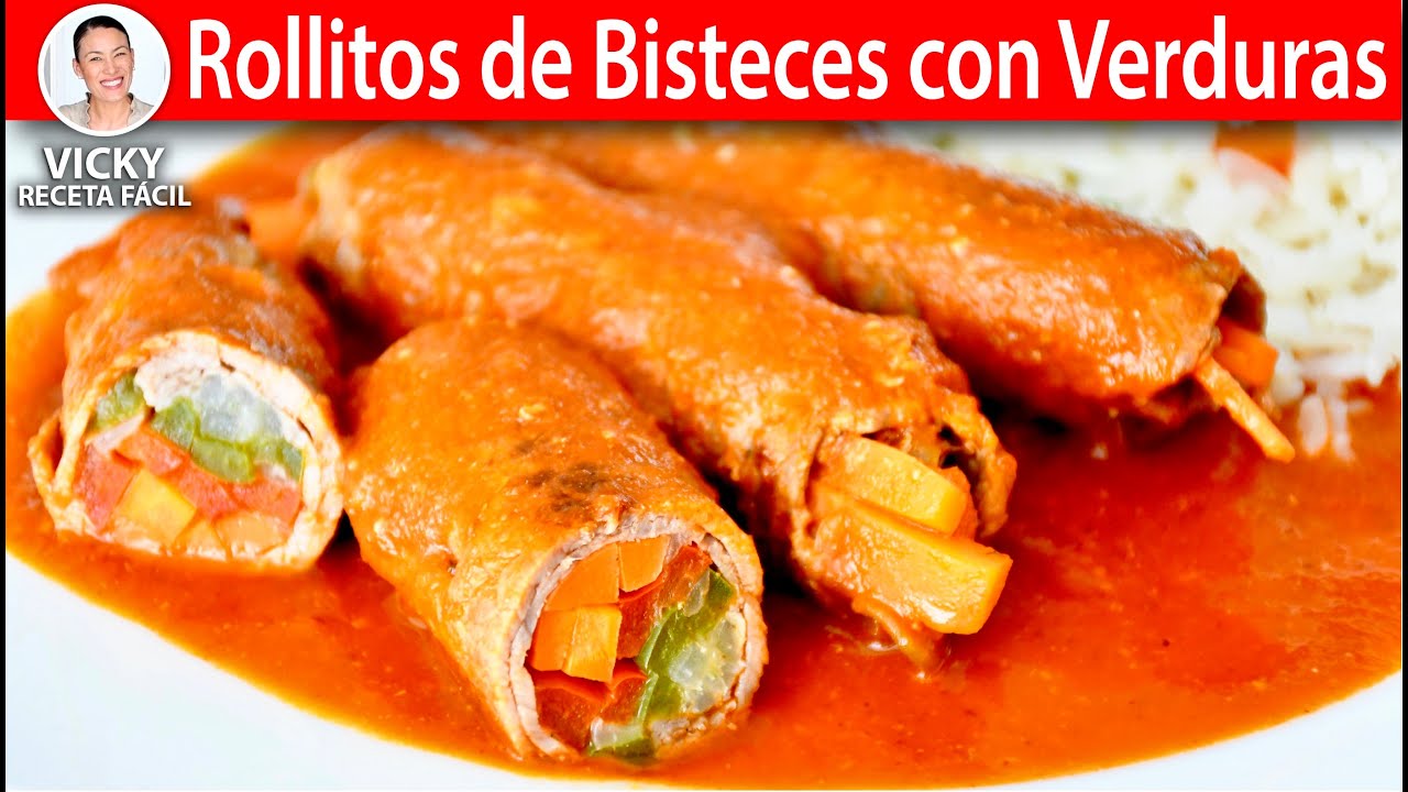 ROLLITOS DE BISTECES CON VERDURAS | Vicky Receta Facil | VICKY RECETA FACIL