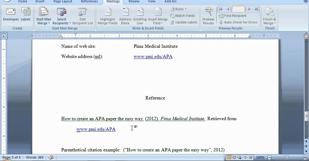 Apa referencing style for reports