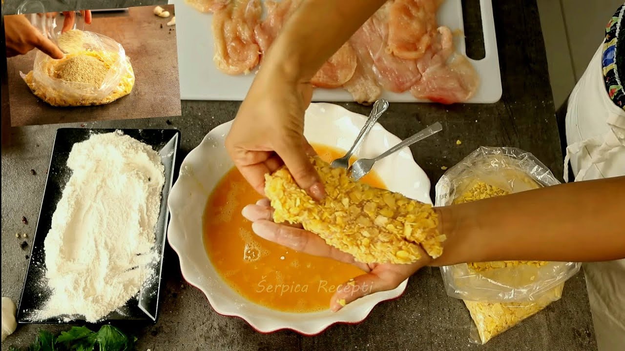 Жареное мясо в кукурузных хлопьях. Вот как вы будете делать это все время.