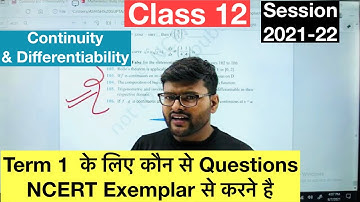 Term-1 Chapter 5 Continuity & Differentiability Selected Questions of NCERT Exemplar I Class 12