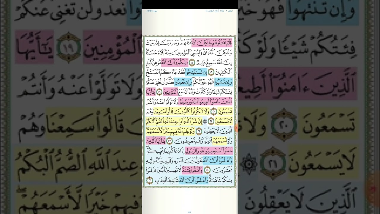 تثبيت وتربيط سورة الأنفال الربع الثانى ( ان شر الدواب)