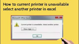 How to Fix current printer is unavailable select another printer