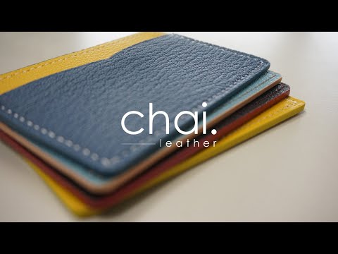 ENG_SUB/colorful card wallet/알록달록 카드지갑_making video_leather craft/가죽공예