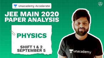 Physics | JEE 2020 Main Paper Analysis September 5- Shift 1 & 2 | Kailash Sharma | Unacademy