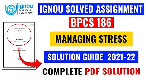 BPCS 186 Solved Assignment 2021-22 | BPCS 186 Solved Assignment 2021-22 In English | BPCS 186 IGNOU