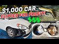 Flipping this 1000 hyundai accent for profit  side hustle disgusting car detailing restoration