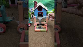 😱 Amazing Mini Tractor Making Cement Pillar | DIY Real Working Construction Machine 🚜 #shorts