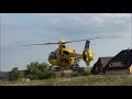ADAC Hubschrauber "ec135" D-HOPI Christoph48 Landung am 25.07.2020 um 18.42Uhr in Alt Reddevitz