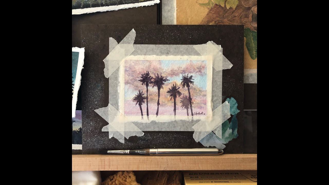 Watercolor Demo #57 - Palm Trees (Silhouette)