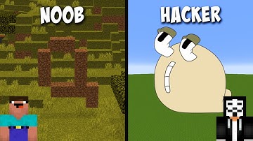 NOOB VS HACKER build ALPHABET LORE letter Q in Minecraft !